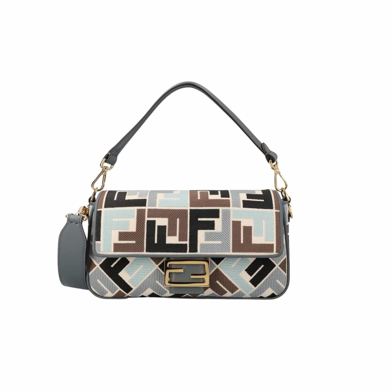 F**di Baguette Ff Embroidered Shoulder Bag Multicolor 26Cm