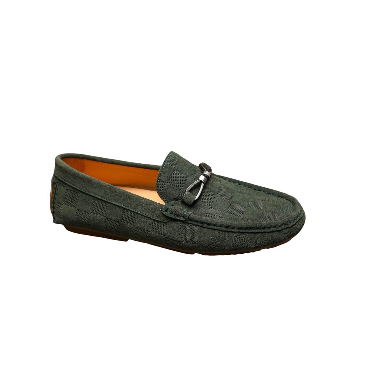 L0vis Vvtt0n Lv Damier Suede Leather Loafers In Dark Green