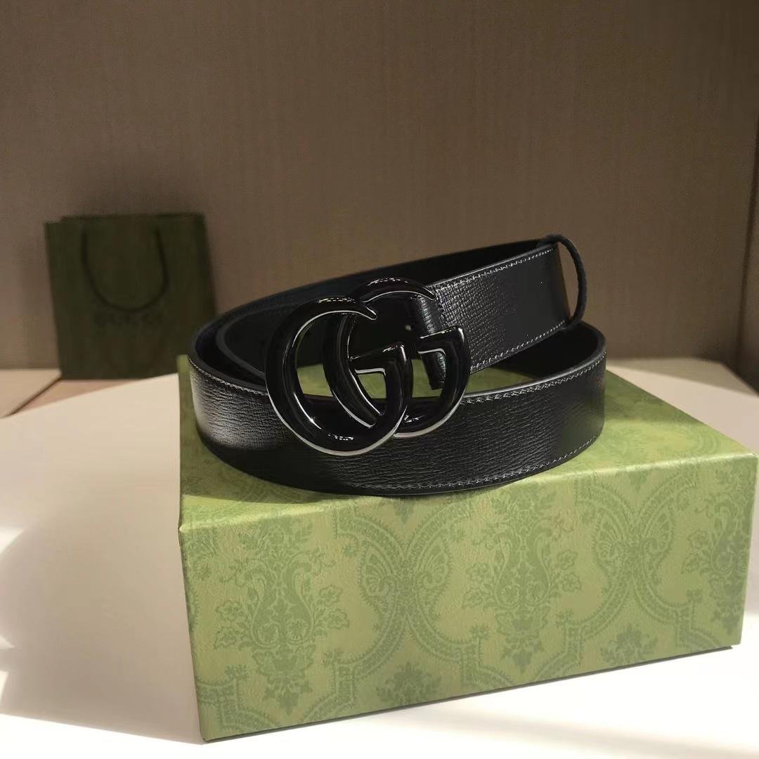 Gvc*1 Gg Marmont Thin Belt Black Leather 414516 18Yxv 1000