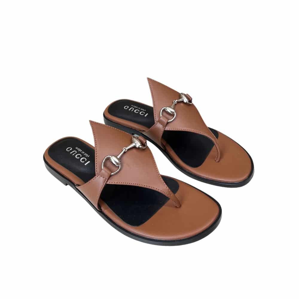 Gvc*1 Women’S Thong Sandal With Horsebit Brown