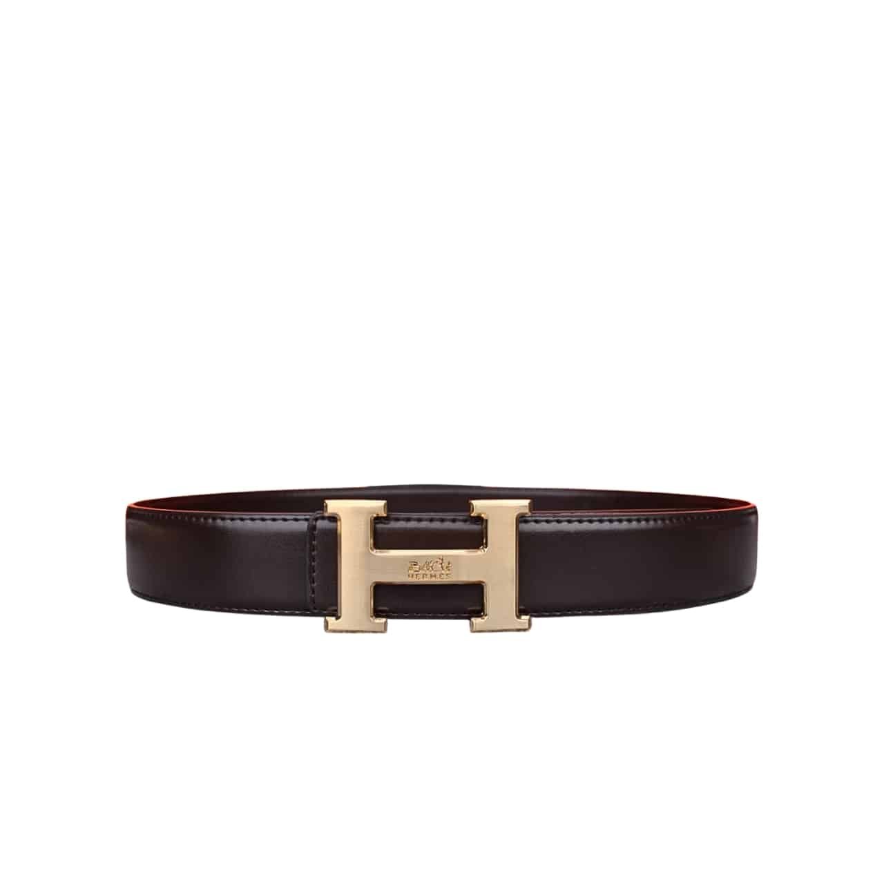 H**me5 H Belt Buckle Reversible Leather Strap Black