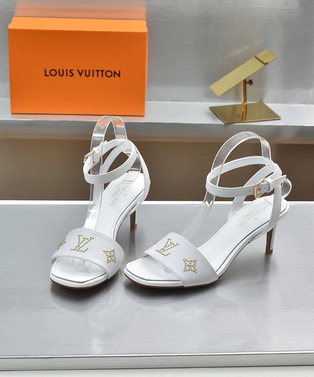 L0vis Vvtt0n Open Toe High Heel Sandals White