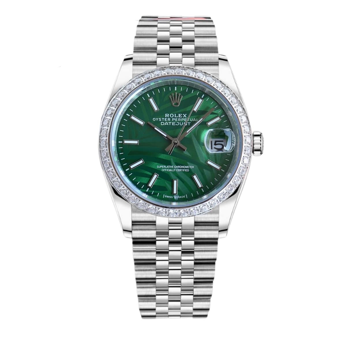 R01ex Datejust Green Dial Palm Leaf Pattern 36Mm 126284Rbr