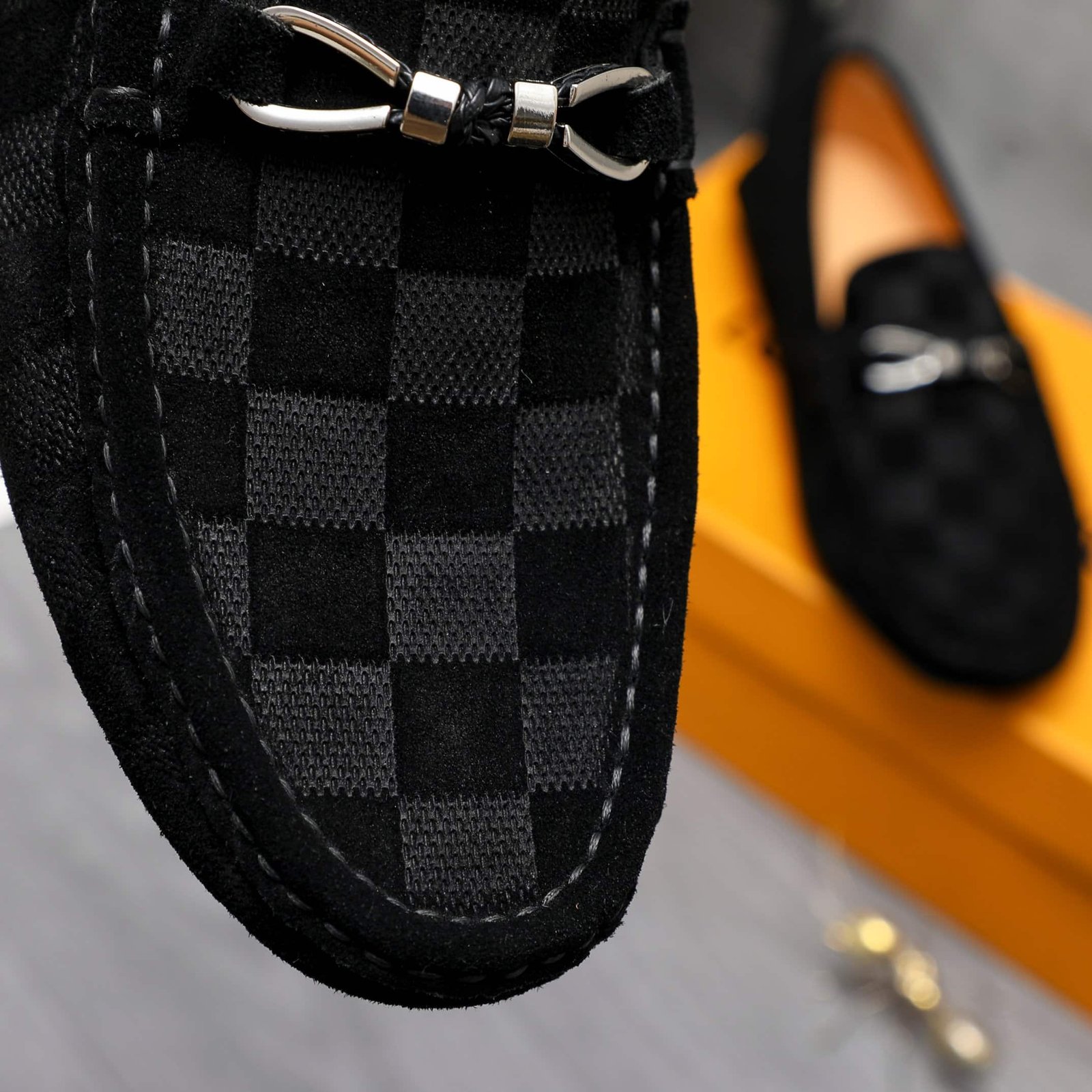 L0vis Vvtt0n Lv Damier Suede Leather Loafers In Black