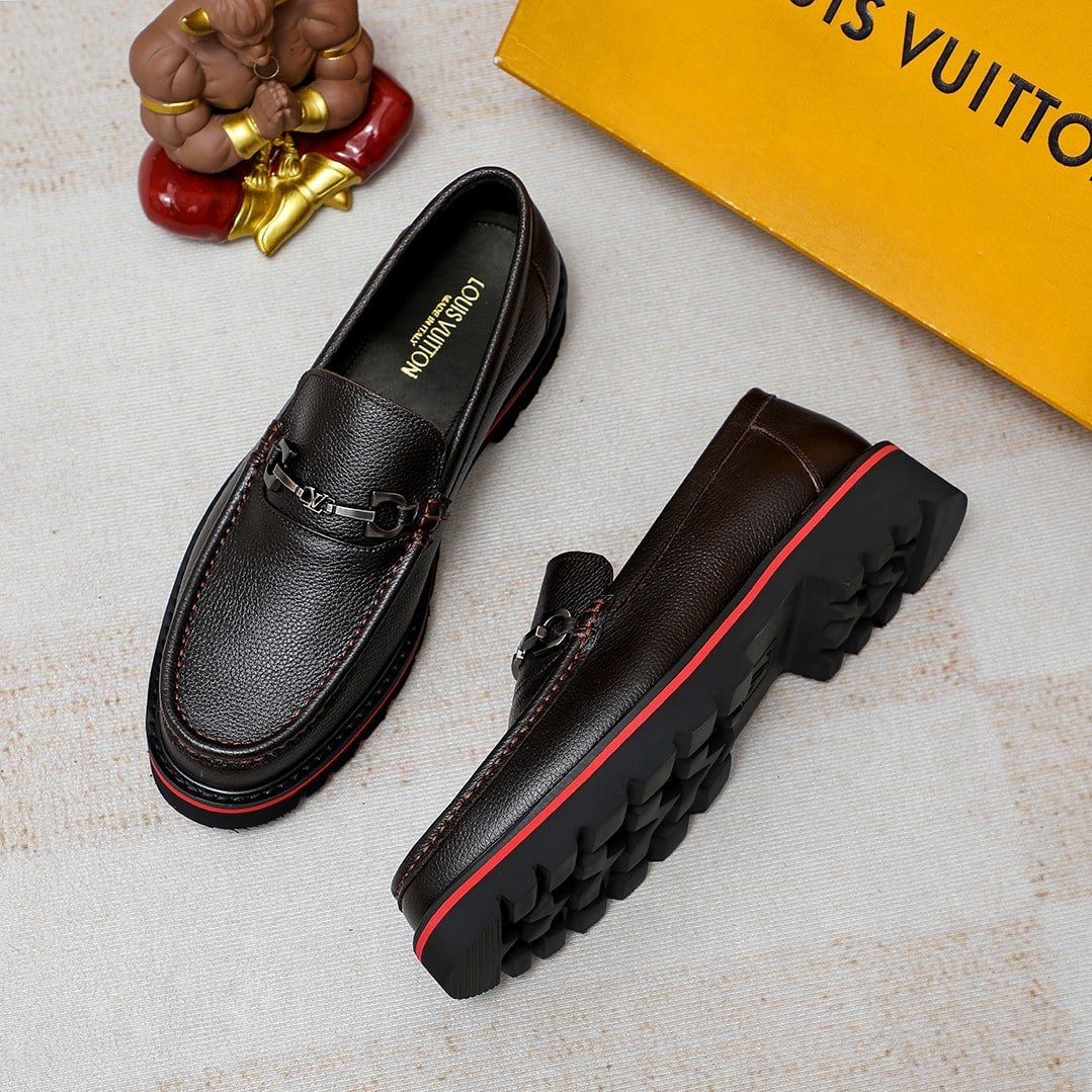 L0vis Vvtt0n Souliers Club Loafers Black Red