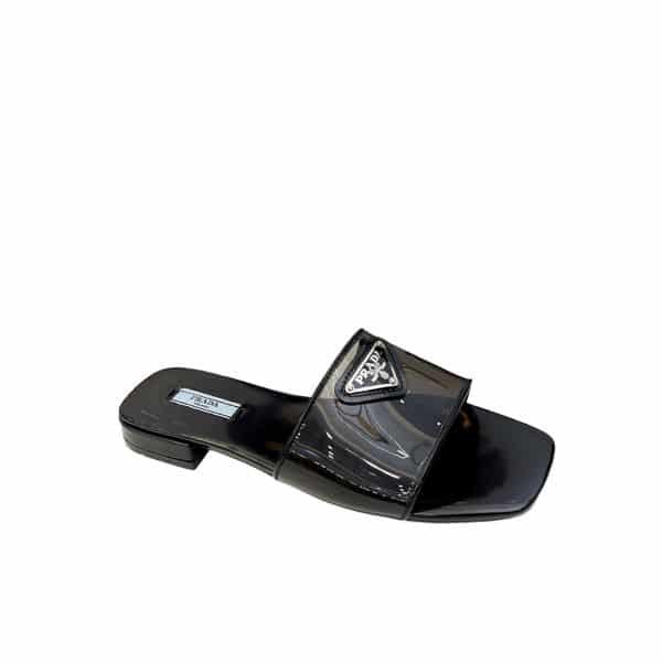 Pra*a Logo Plaque Slip On Black