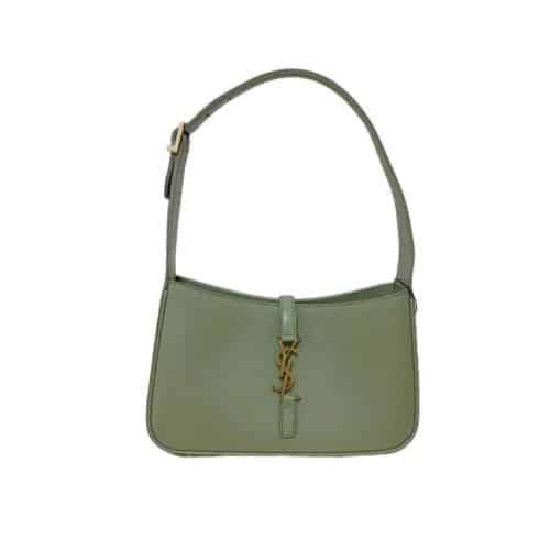 Sa1nt Lau*nt Le 5 À 7 Hobo Bag In Smooth Leather Green 25Cm