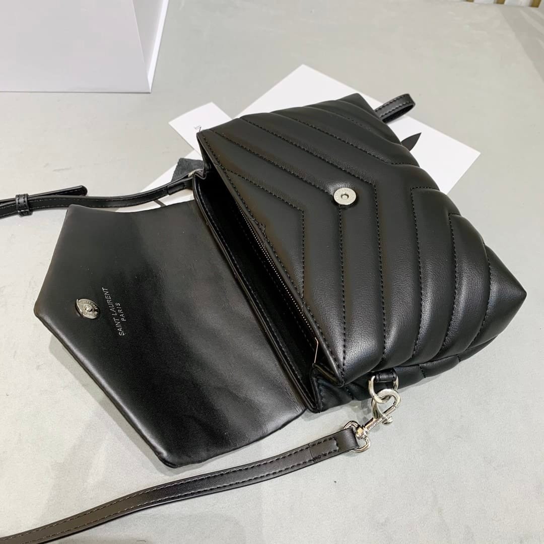 Sa1nt Lau*nt Loulou Toy Strap Bag In Quilted Y Leather Black 678401Dv7061000