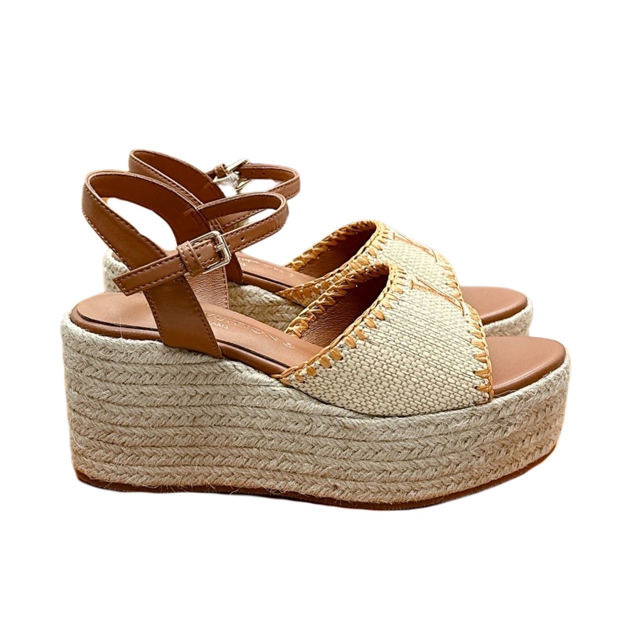 L0vis Vvtt0n Helios Wedge Sandal Raffia Brown