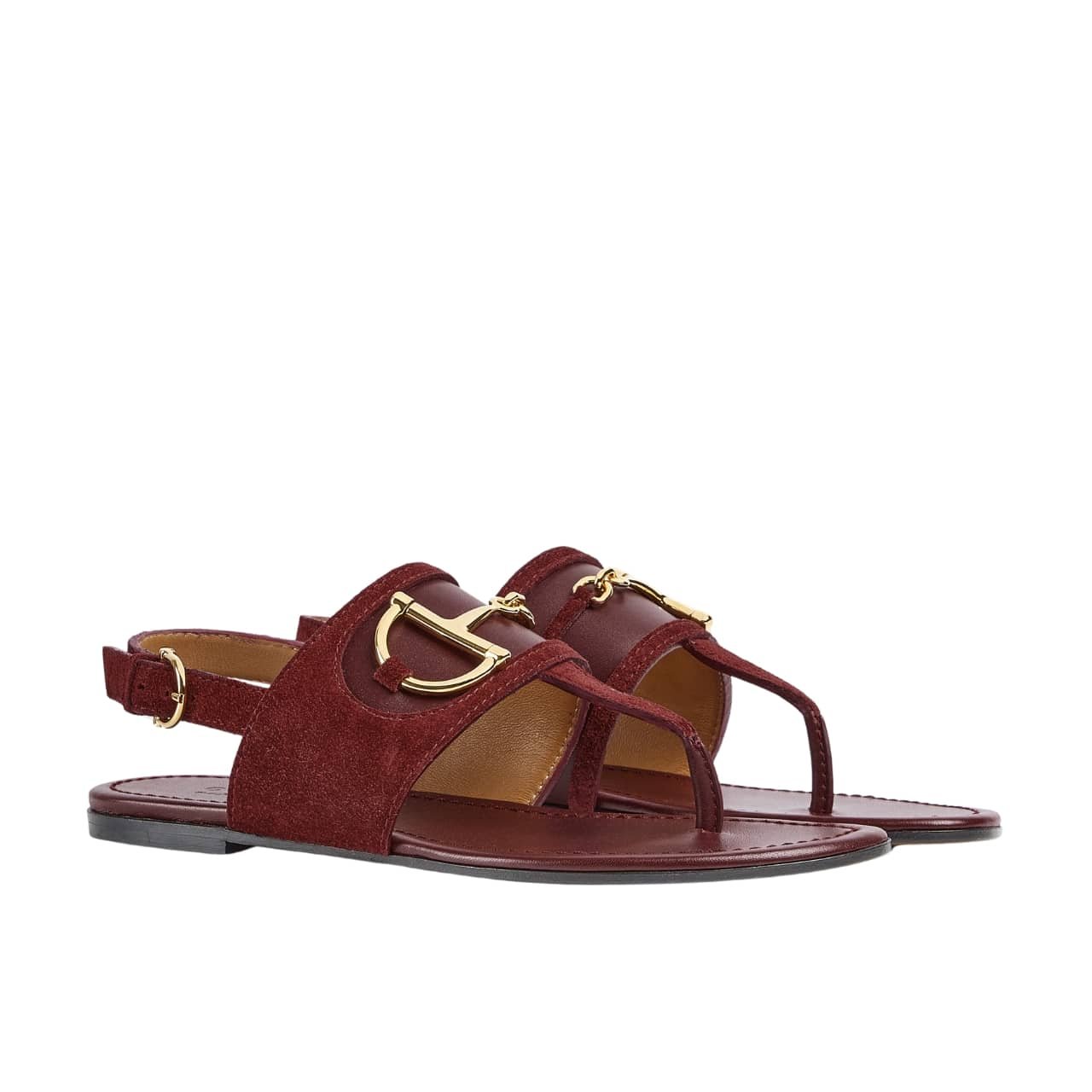 Gvc*1 Women’s Thong Sandal With Horsebit Rosso Ancora Red 834431 Aaexm 6207