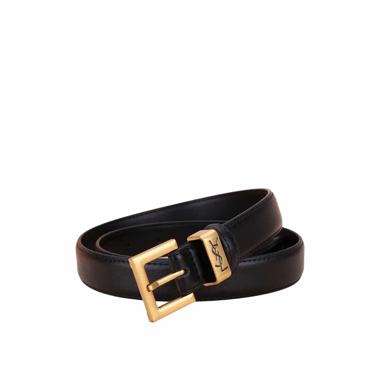 Sa1nt Lau*nt Y51 Square Logo Classic Belt Black 25Mm