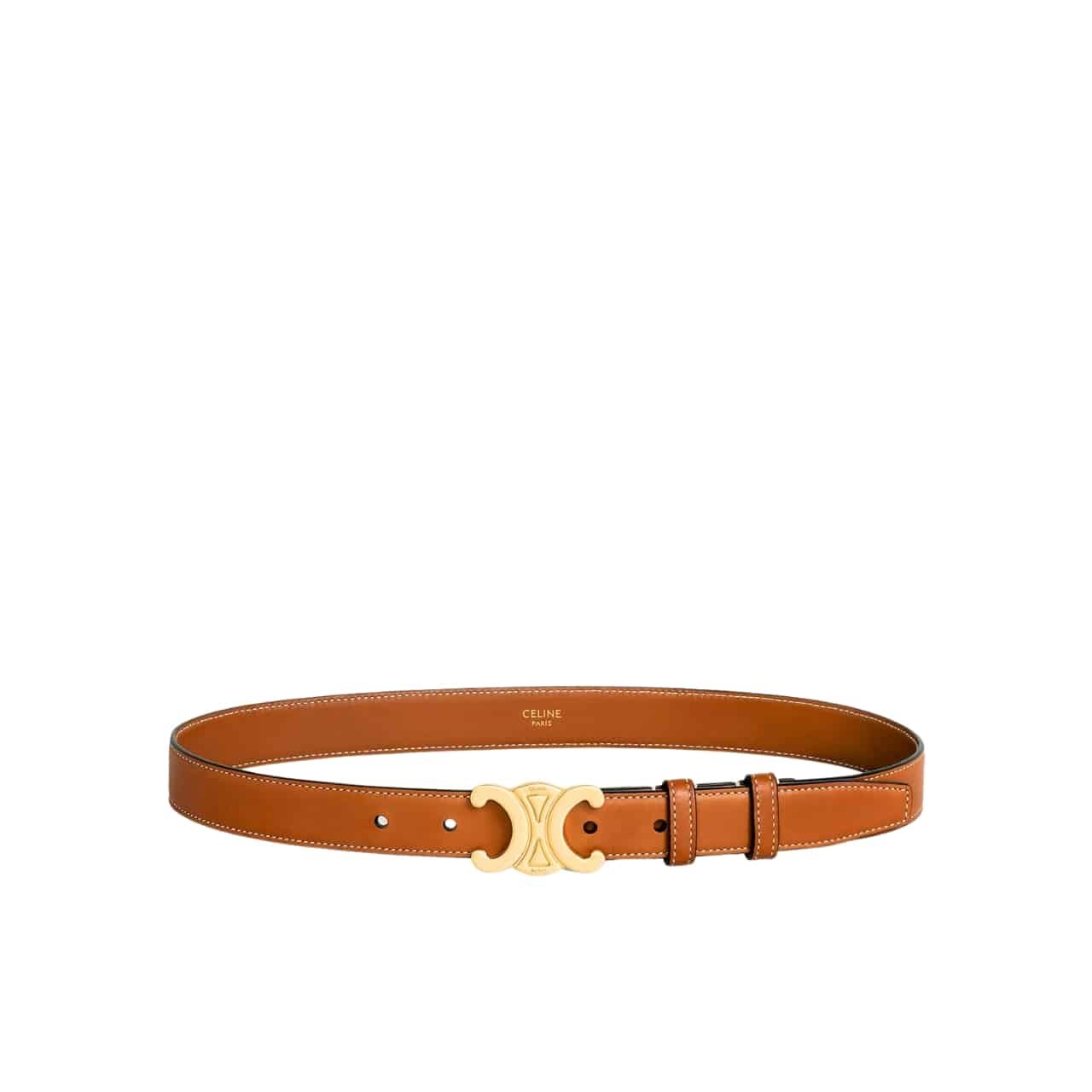 Ce1i*e Medium Triomphe Belt In Tan 25Mm 45Ak93A78 04Lu