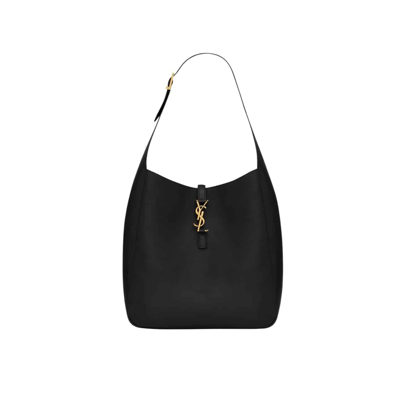 Sa1nt Lau*nt Le 5 À 7 S*pple Large In Grained Leather Black 31Cm 753837Aaauq1000