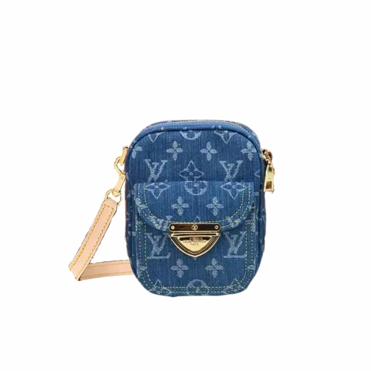 L0vis Vvtt0n Fairfax Pochette Bag Denim Blue 17Cm M82948