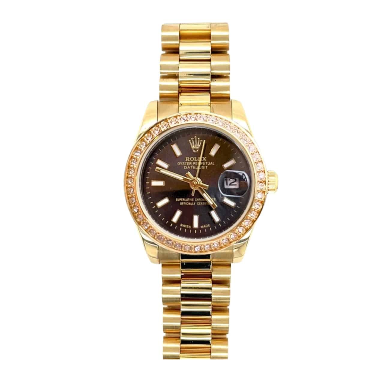 R01ex Lady Datejust Black Dial Yellow Gold 28Mm