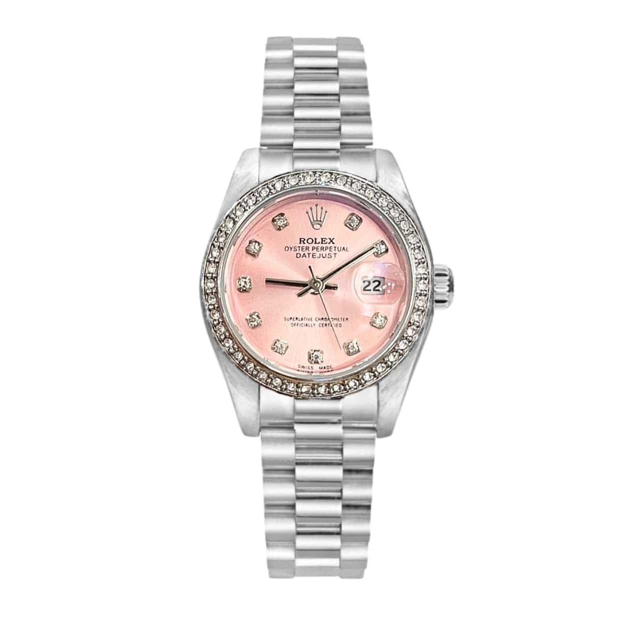 R01ex Lady Datejust 28 Silver Jubilee D1am0nd Dial In Pink 28Mm