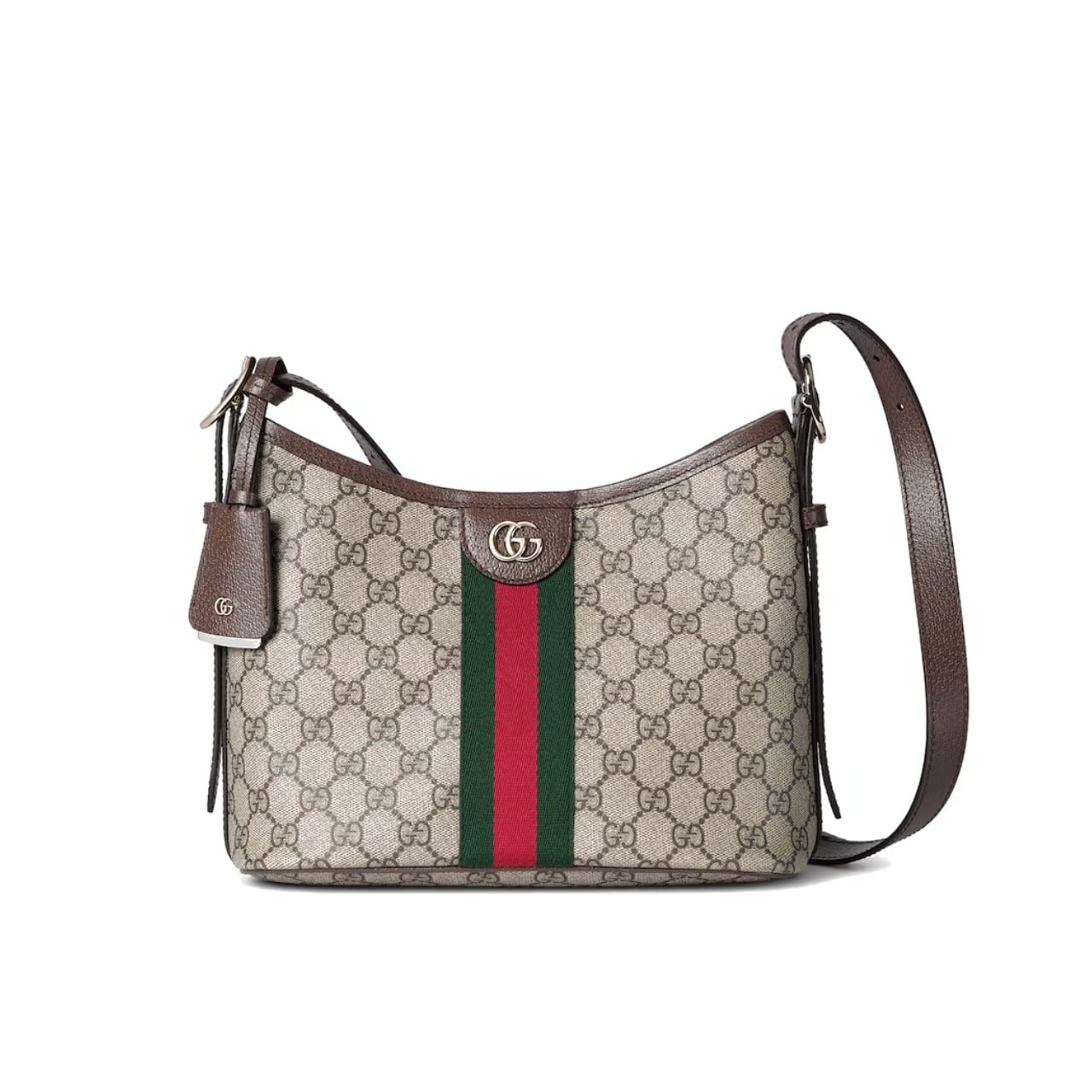 Gvc*1 Ophidia Small Shoulder Bag Beige And Dark Brown 23Cm 836872 Fae0K 9853