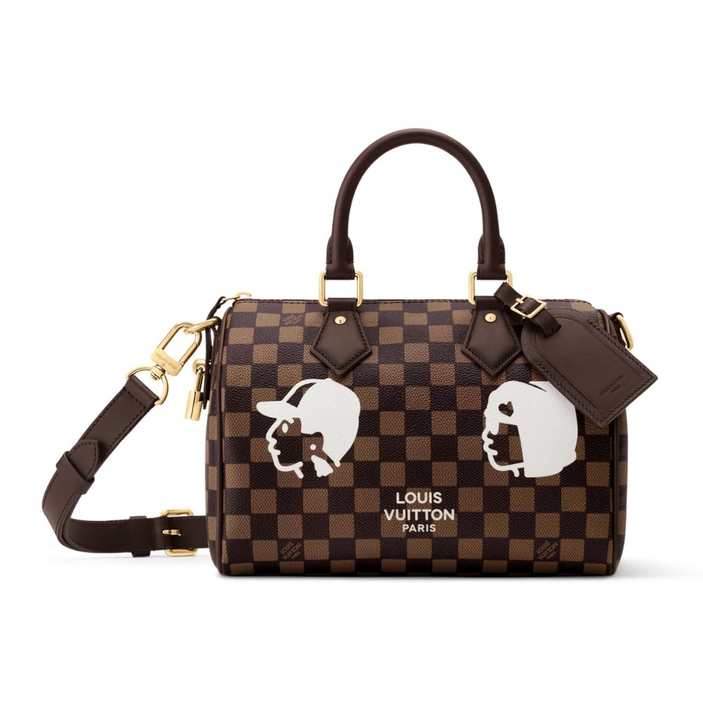 L0vis Vvtt0n Speedy 25 Bandoulière Damier Ebene Canvas Brown 25Cm N40772
