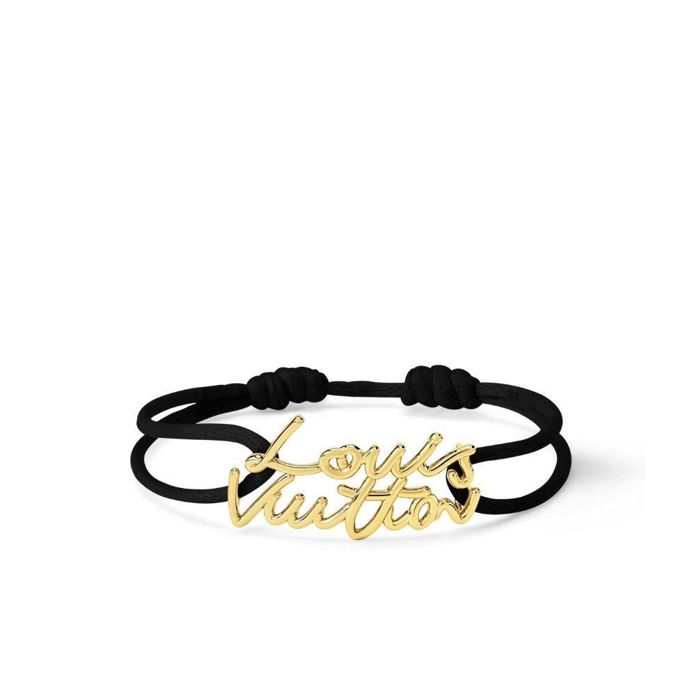 L0vis Vvtt0n Lv Script Bracelet Black Gold M4437Z