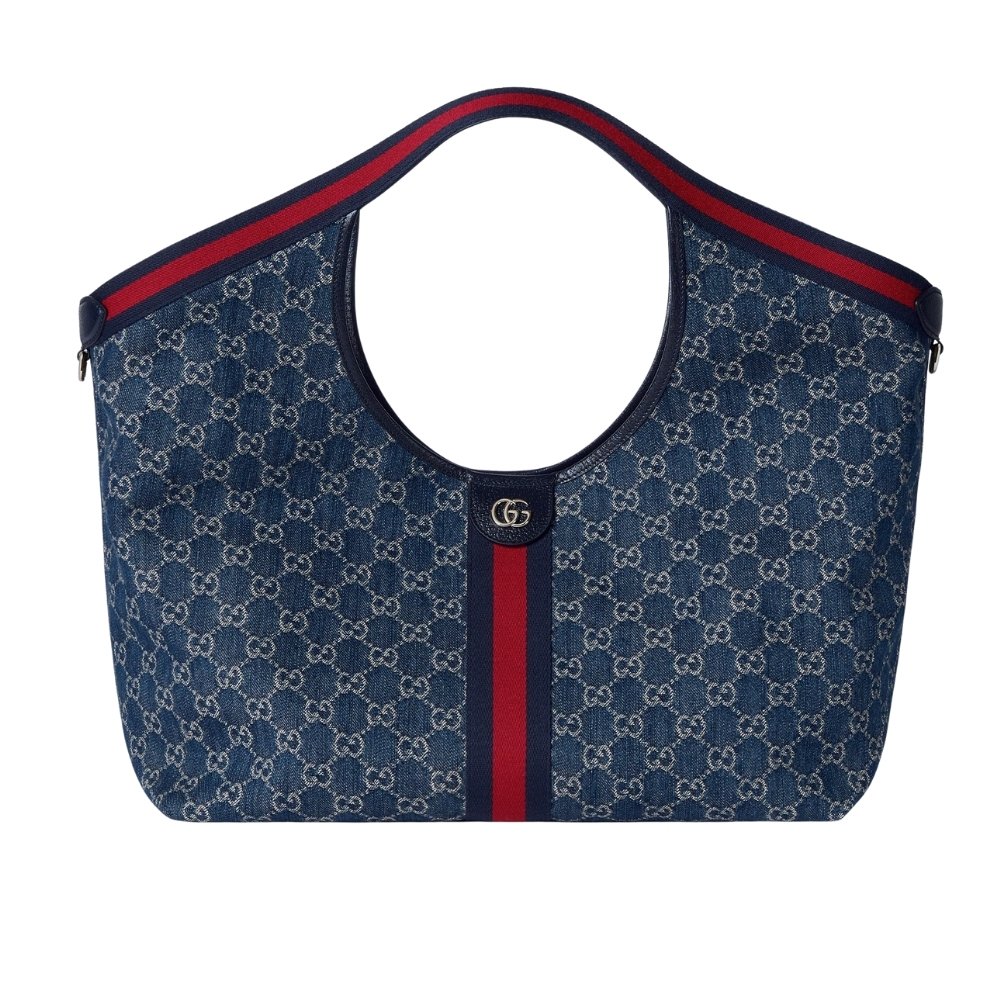 Gvc*1 Giglio Large Tote Bag Blue And White Gg Denim 60Cm ‎853971 Faffq 8864