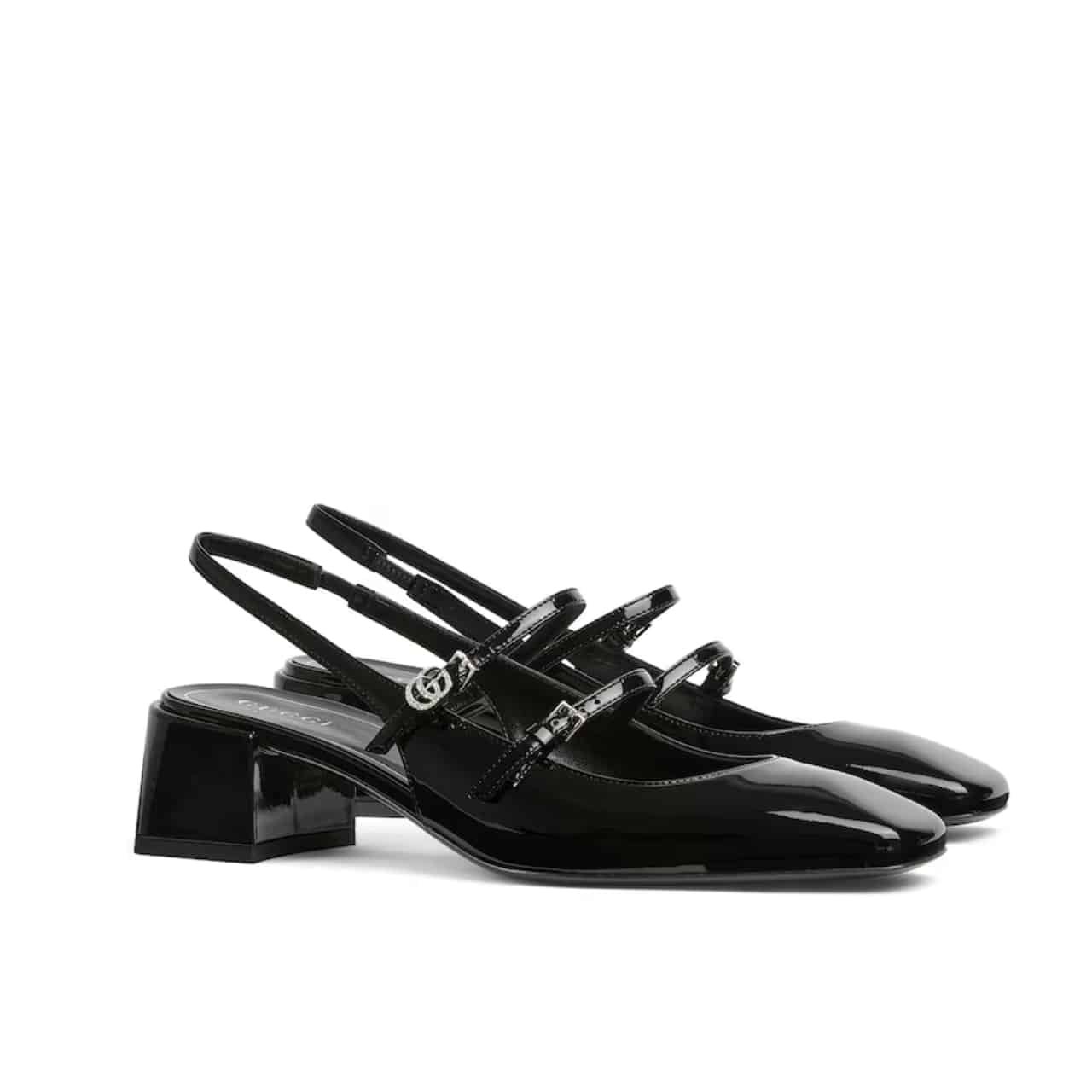 Gvc*1 Women Pump With Double G Black Leather 832474 Bnc80 1000