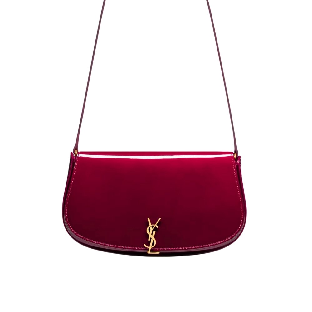 Sa1nt Lau*nt Mini Voltaire In Patent Leather Gloss Burgundy 21Cm 779642Aaex26290