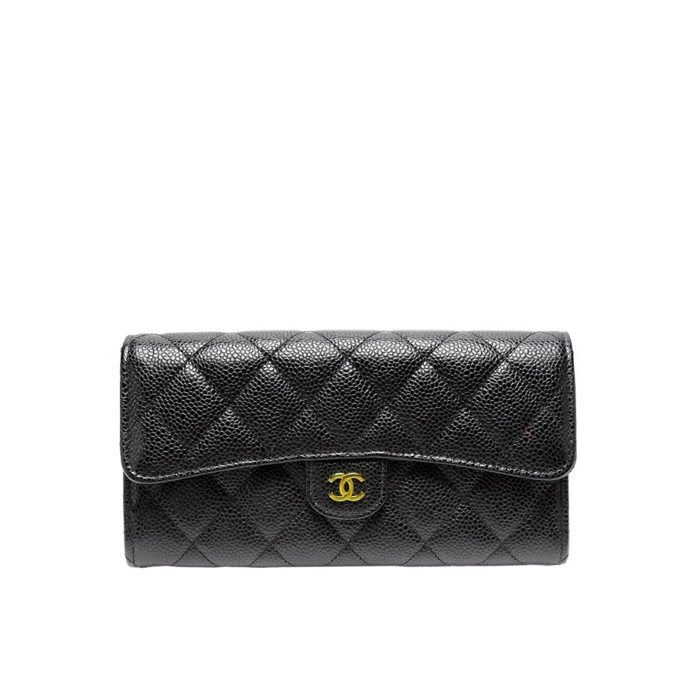 Ch**el Classic Long Flap Wallet 19Cm