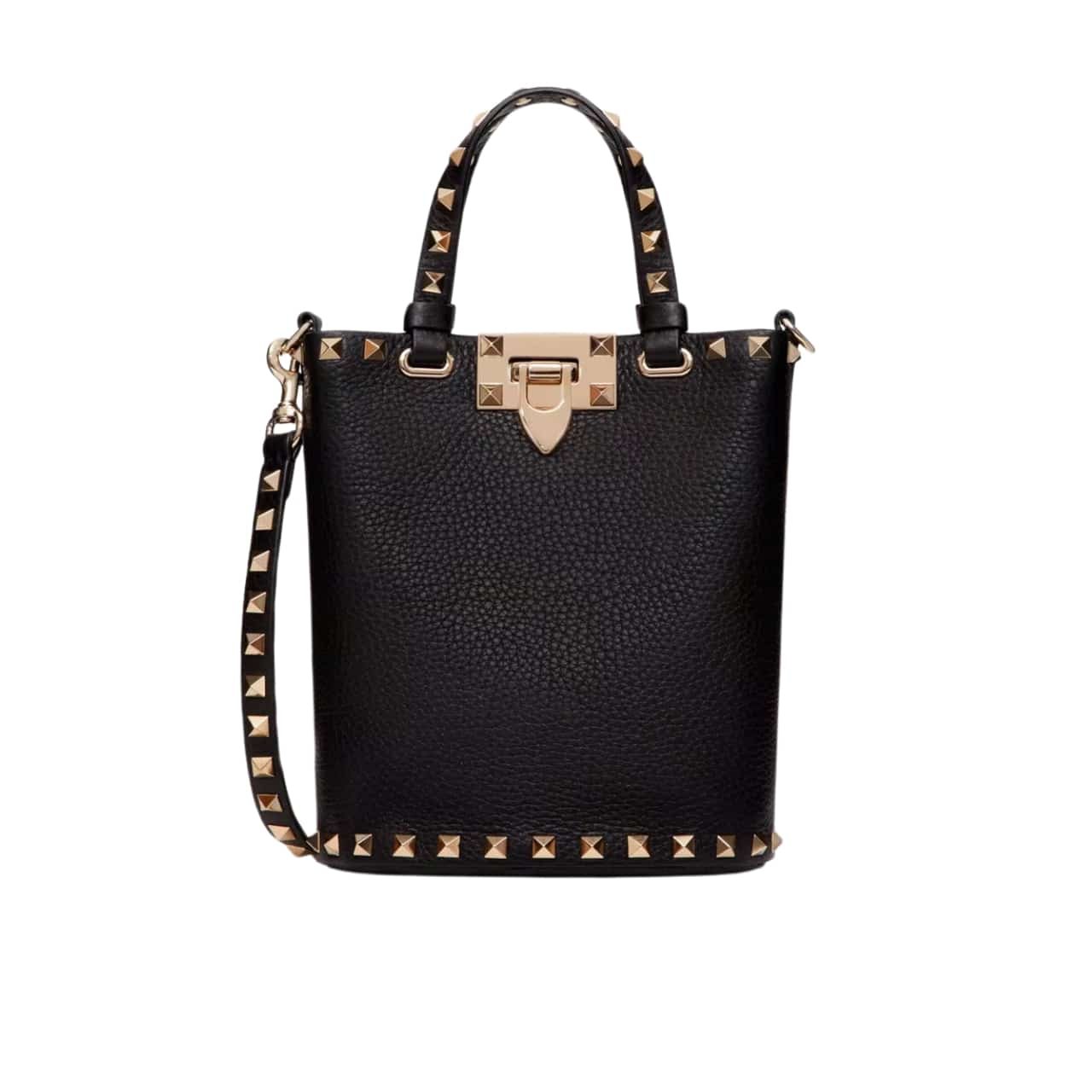 Va1e*ntin0 Rockstud Crossbody Pouch In Grainy Calfskin Black 16Cm 5W2P0W31Vsh 0No