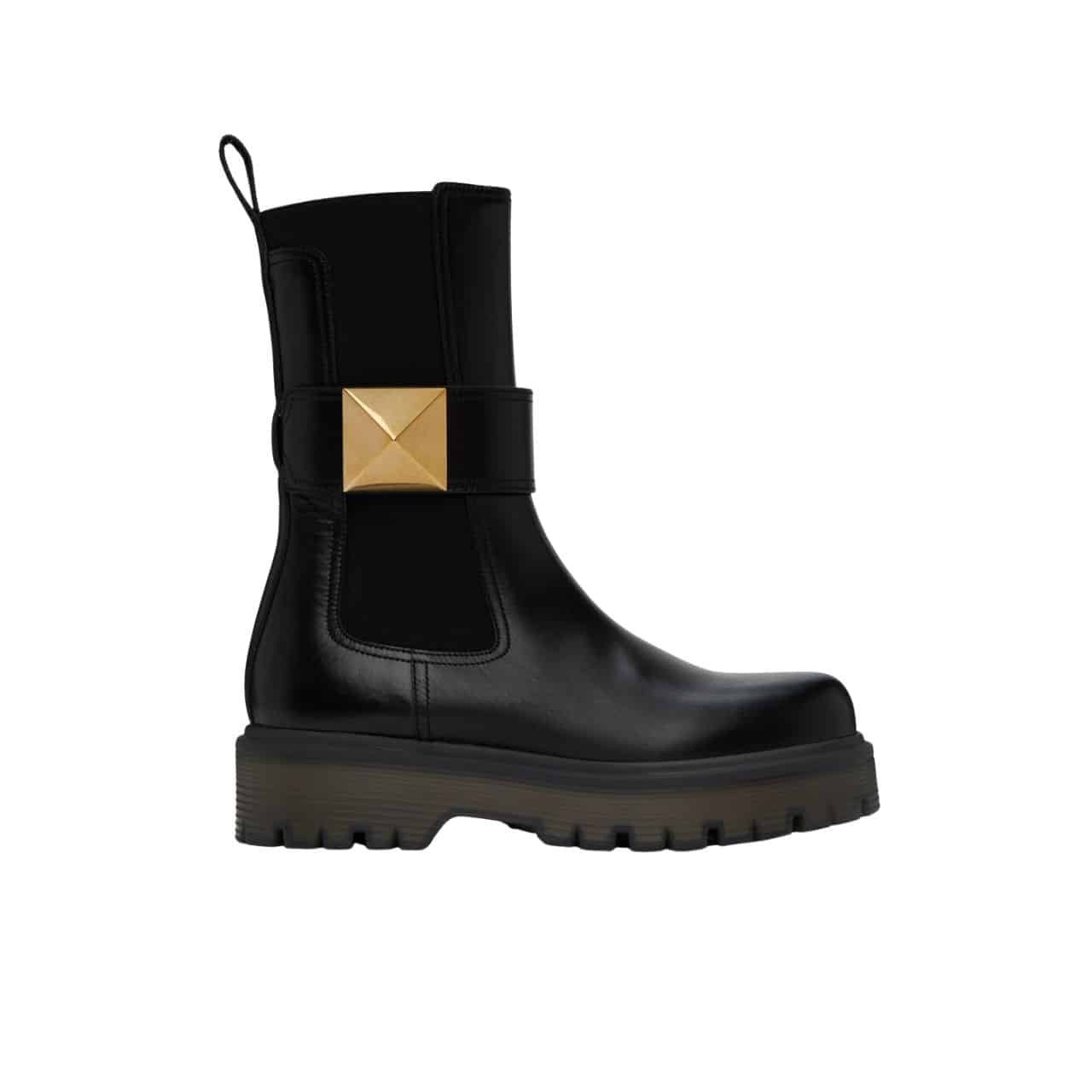 Va1e*ntin0 Garavani One Stud Beatle Boot In Calfskin Black