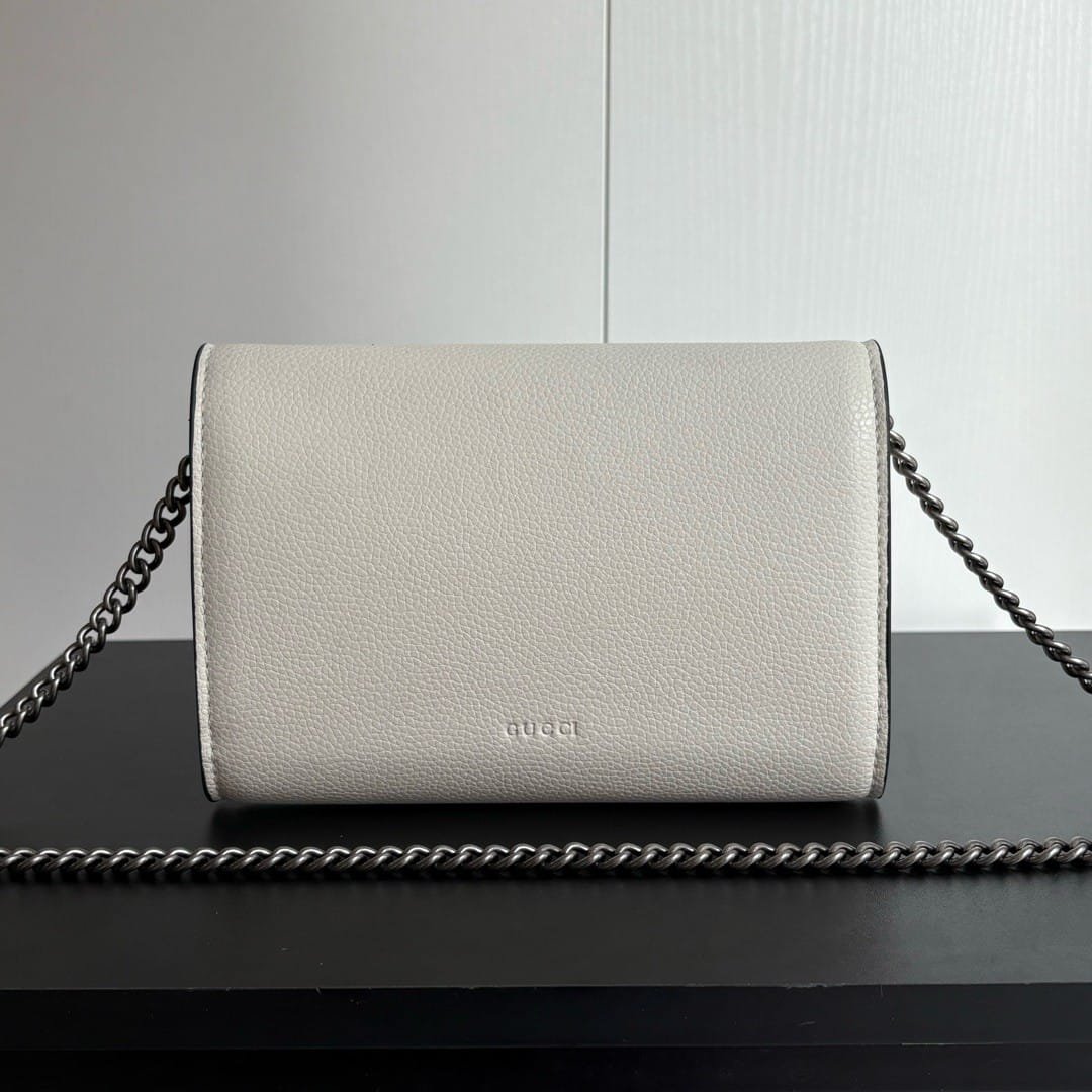 Gvc*1 Dionysus Wallet On Chain White Leather 20Cm 401231 CAOGM 9174