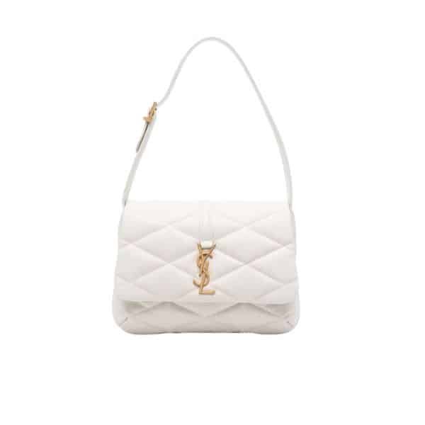 Sa1nt Lau*nt Le 57 Quilted Leather Shoulder Bag White 27Cm