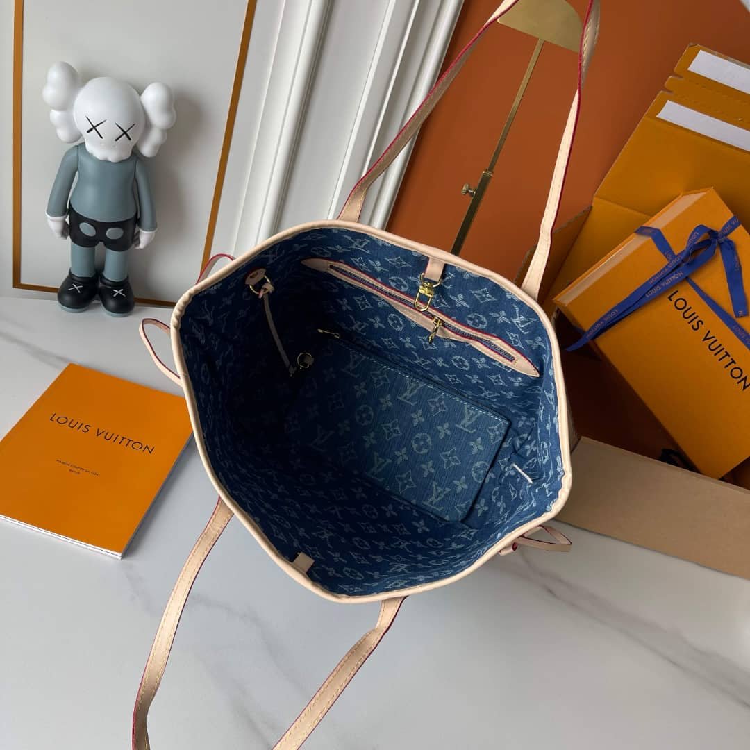 L0vis Vvtt0n Neverfull Mm Bag Denim Blue 31Cm M13192