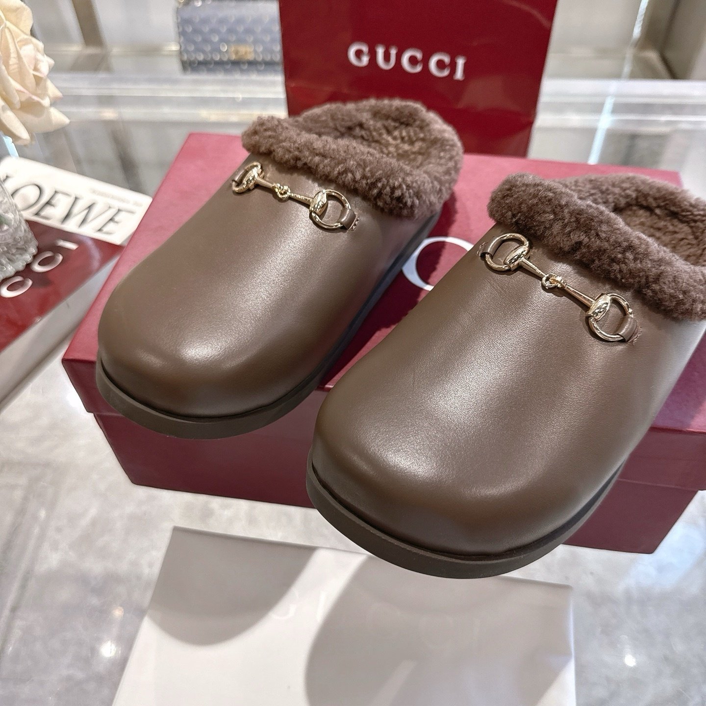 Gvc*1 Women Mule With Horsebit Brown Leather