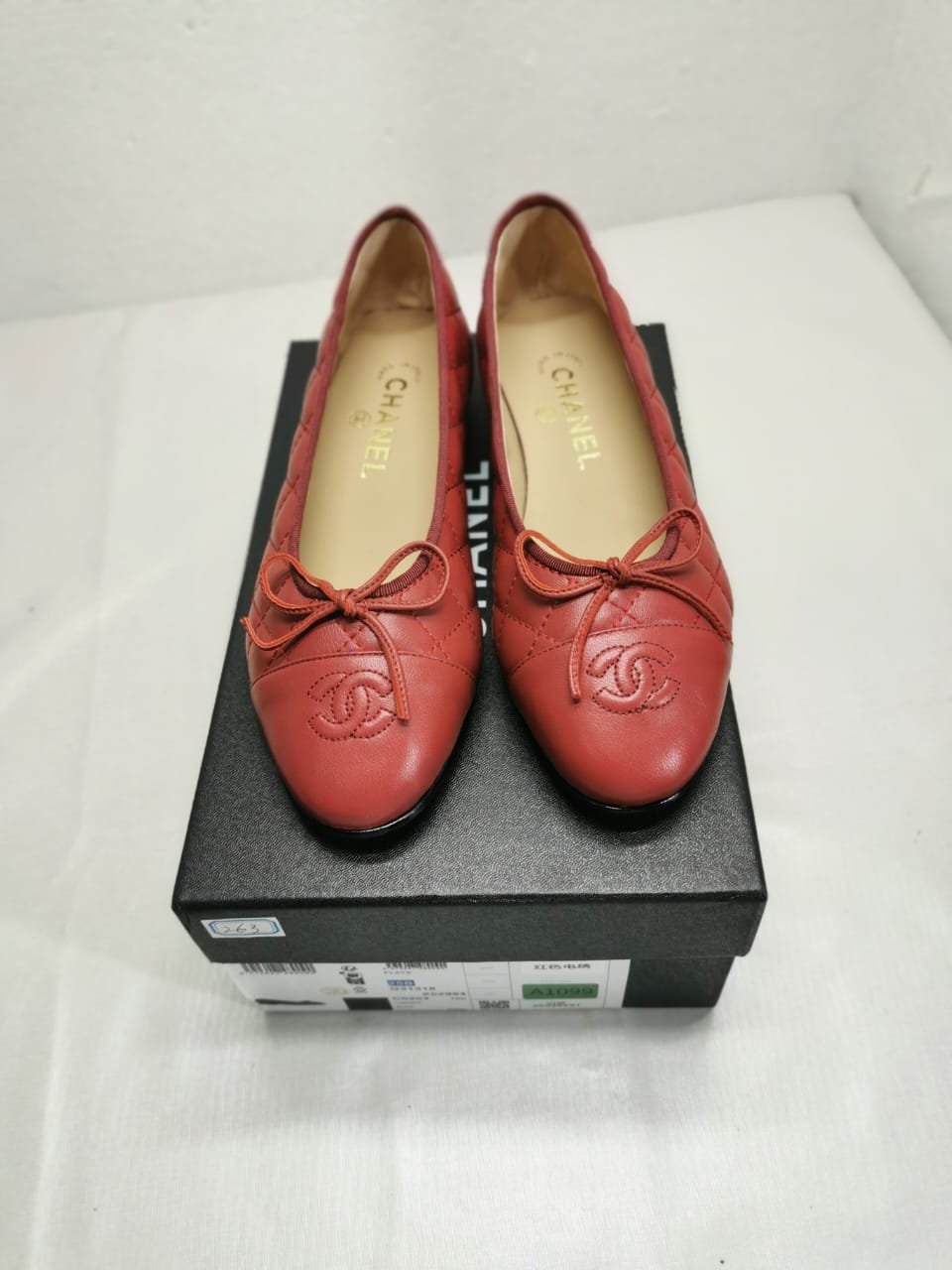 Ch**el Ballerina Flat Shoes In Red