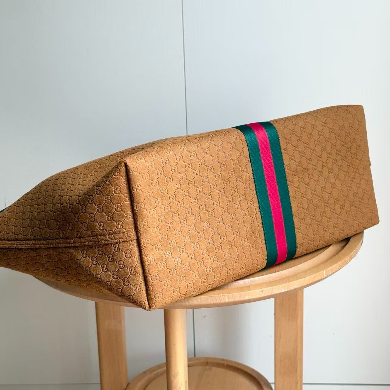 Gvc*1 Giglio Large Tote Bag Gg Suede Brown 60Cm 853971 Caab8 2147