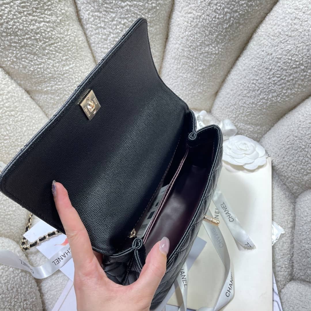 [S*per Vip 1:1] Ch**el Coco Small Handle Flap Bag In Black 23Cm A92990 Y61556 94305