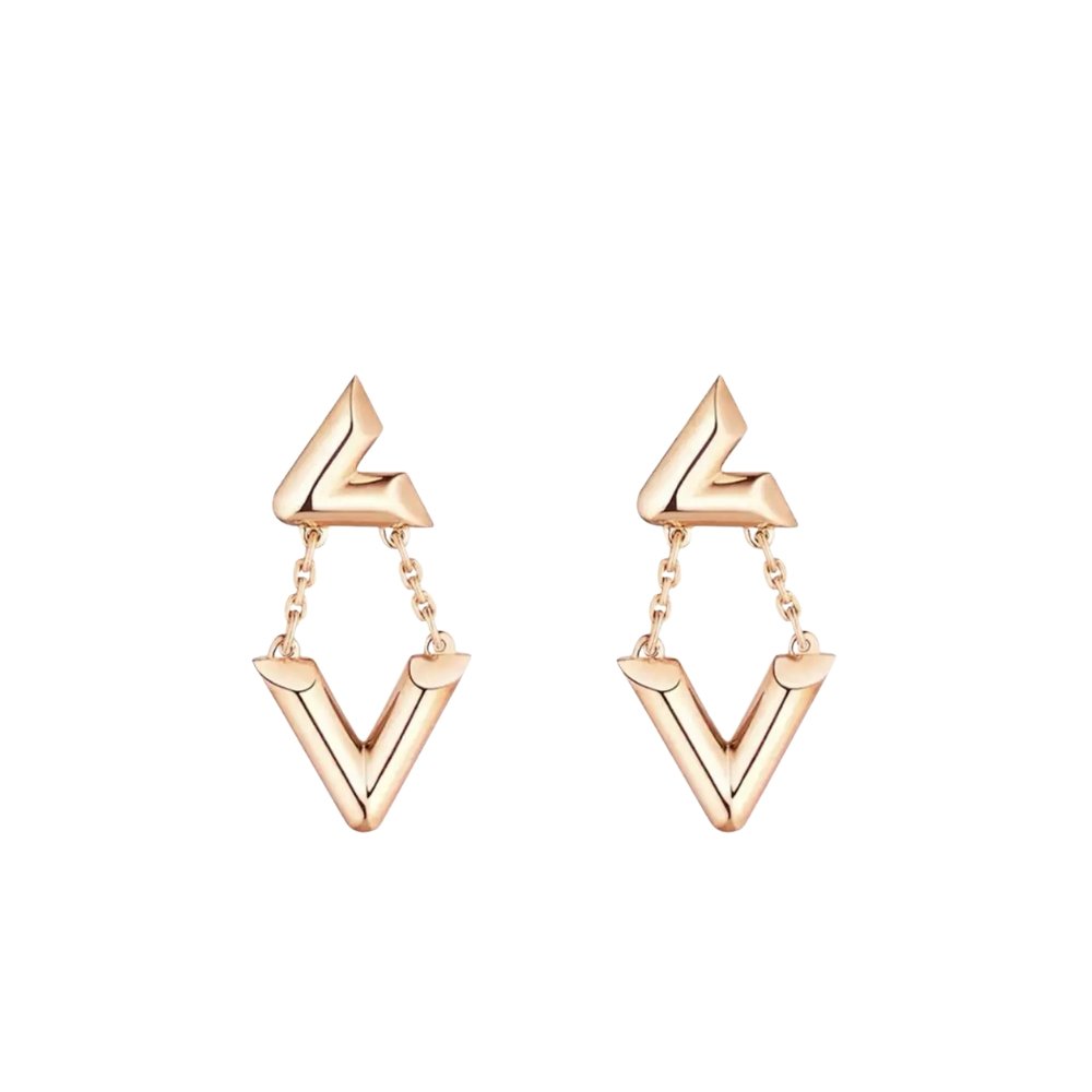 L0vis Vvtt0n Lv Volt Upside Down Earrings Pink Gold